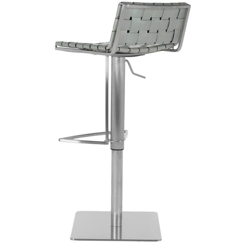 SAFAVIEH Herlinda 21.7-30.7-inch White Leather Seat Stainless-Steel Adjustable Bar Stool - 18.5" x 15.4" x 29.5" - 19Wx15Dx30H