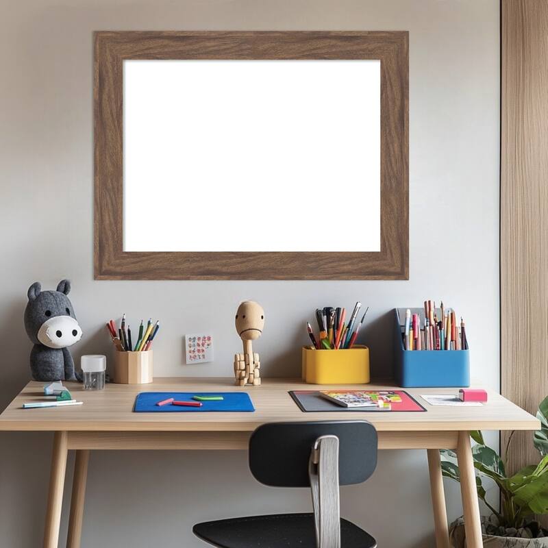 Pia Medium Brown Framed Dry Erase Magnetic Board