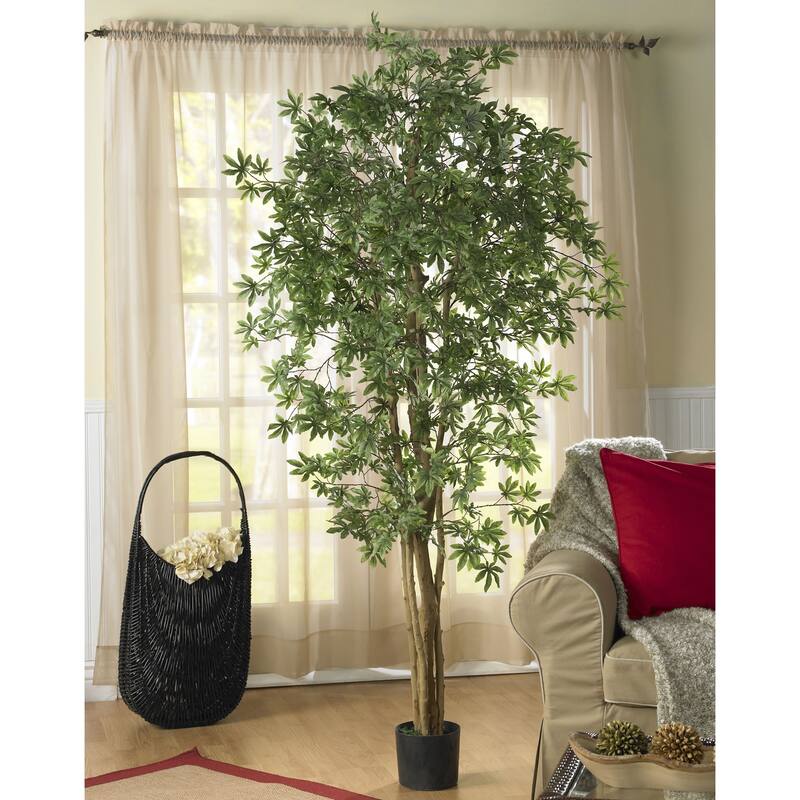6' Artificial Japanese Maple Silk Tree with Black Pot