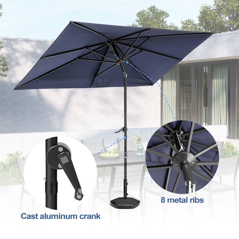 Pellebant Outdoor 9 x 5 FT Patio Market Umbrella Rectangular