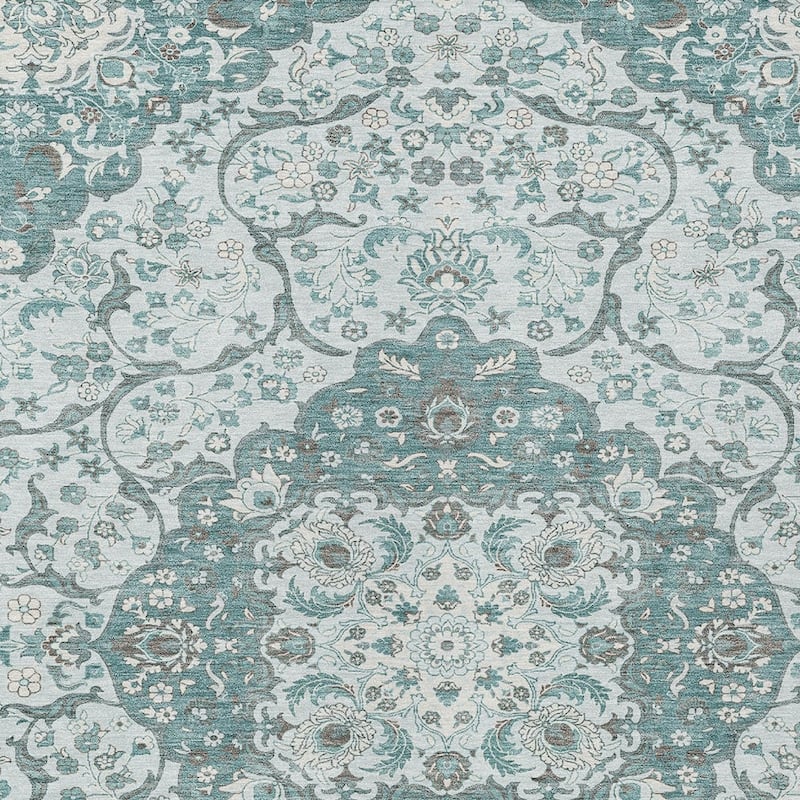 HomeRoots Medallion Traditional Rectangle Outdoor Rug