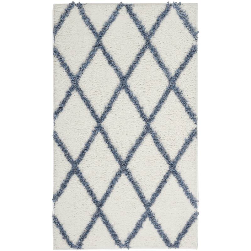 Nourison Feather Soft Contemporary Shag Diamond Area Rug