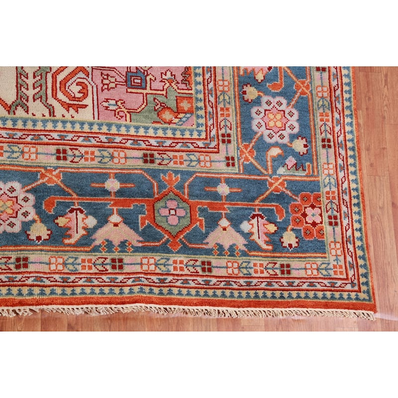 Palace Size Heriz Serapi Oriental Rug Handmade Wool Carpet - 11'10" x 14'9"