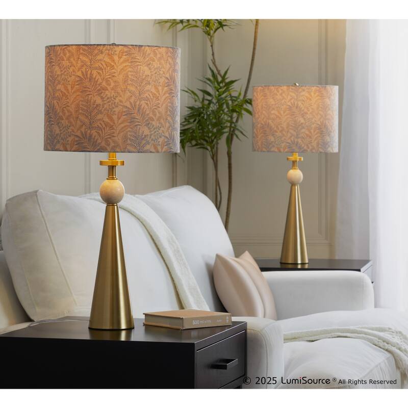 Cone Travertine 27" Table Lamp - Set of 2