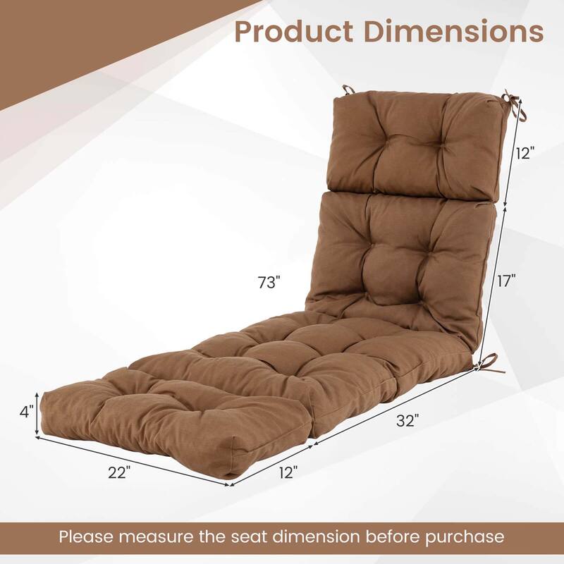 Gymax 73'' Lounge Chaise Cushion Padded Recliner Cushion
