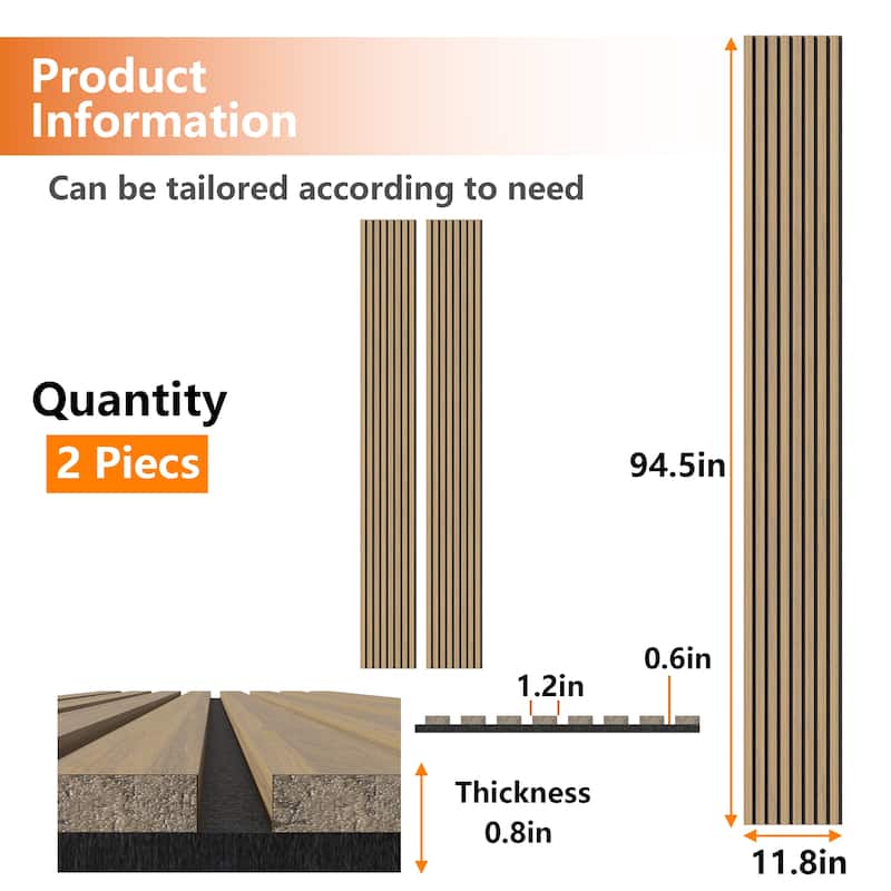 Acoustic Soundproof Slat Wall Panels 3D Decorative Wall Paneling