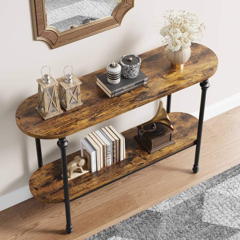 Farmhouse Entryway Table for Living Room, Hallway - Brown