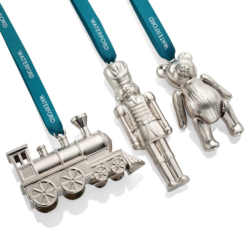 Waterford Steam Train, Teddy & Nutcracker Ornament, Set of 3