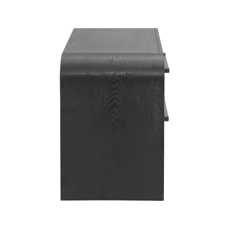 Christopher Knight Home - Mina Modern 2-Drawer Nightstand with Black Metal Handles