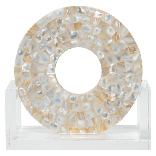 9” Acrylic Stand in Mother of Pearl Finished Small Odyssey Sculpture - N/A