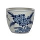 preview thumbnail 2 of 1, Blue And White Porcelain Planter Peony With Bird Motif