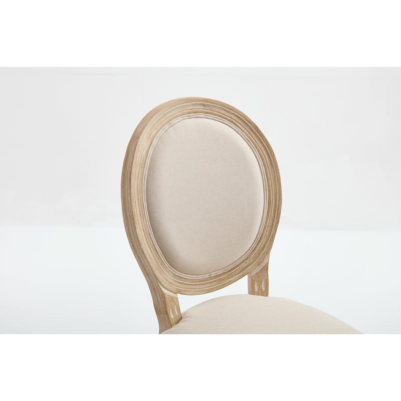 Set of 2 French Country Dining Chairs, Upholstered with Round Back