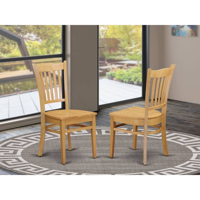 Groton Wooden Seat Slatted Back Dining Chairs - Set of 2 (Finish Options) - GRC-OAK-W