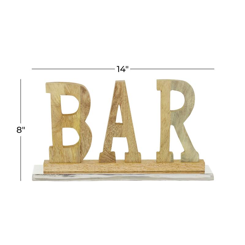 Brown Wood Natural Decorative Sign 8 x 14 x 2 - 14 x 2 x 8