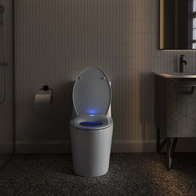 Cholet Elongated Quick-Release Toilet Seat With Night Light - 18.45" x 14.15" 1.8"