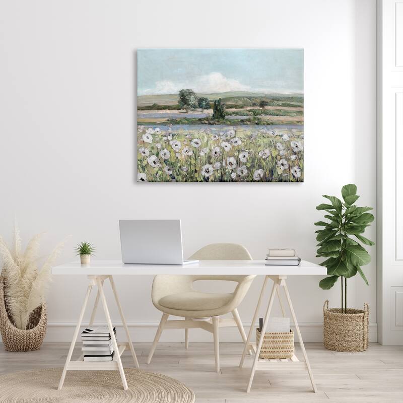 Stupell Rural Flower Meadow Countryside Flowing Streams View Canvas Wall Art, Design by Sally Swatland