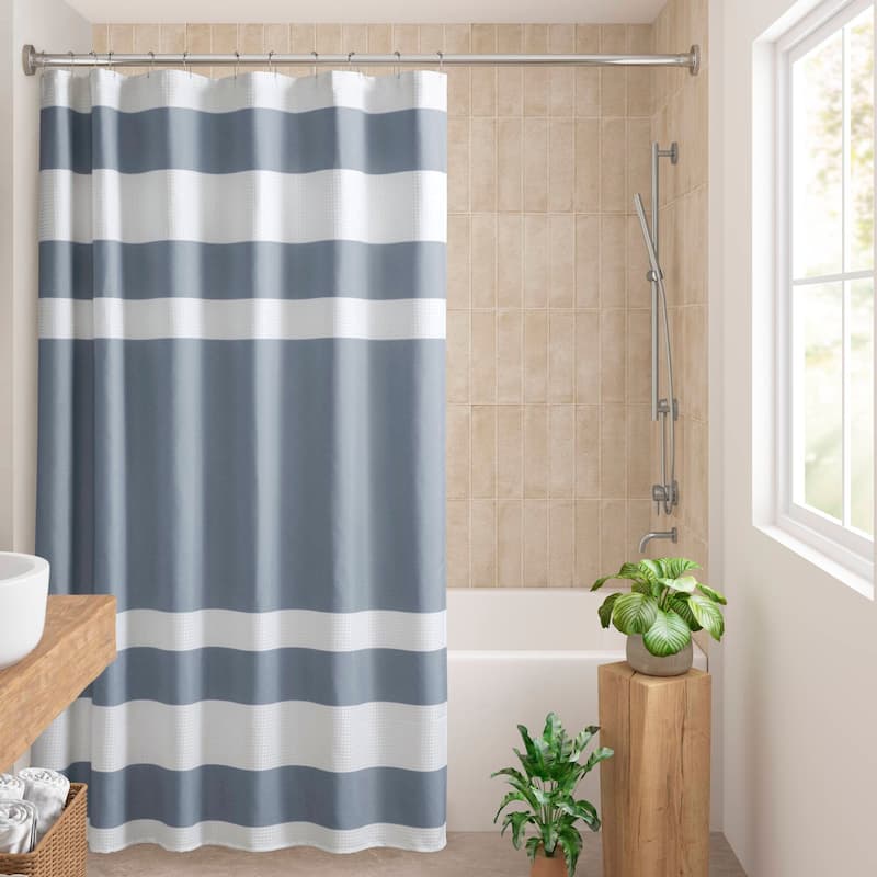 Madison Park Spa Waffle Shower Curtain with 3M Treatment
