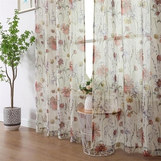 Floral Semi-Sheer Curtains 72" Farmhouse Bedroom - Bed Bath & Beyond ...