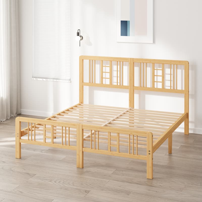 Wood Bed Frame with headboard and footboard