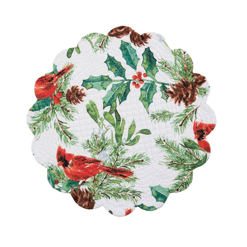 Delwyn Cardinal Round Placemats Set of 6, 17"
