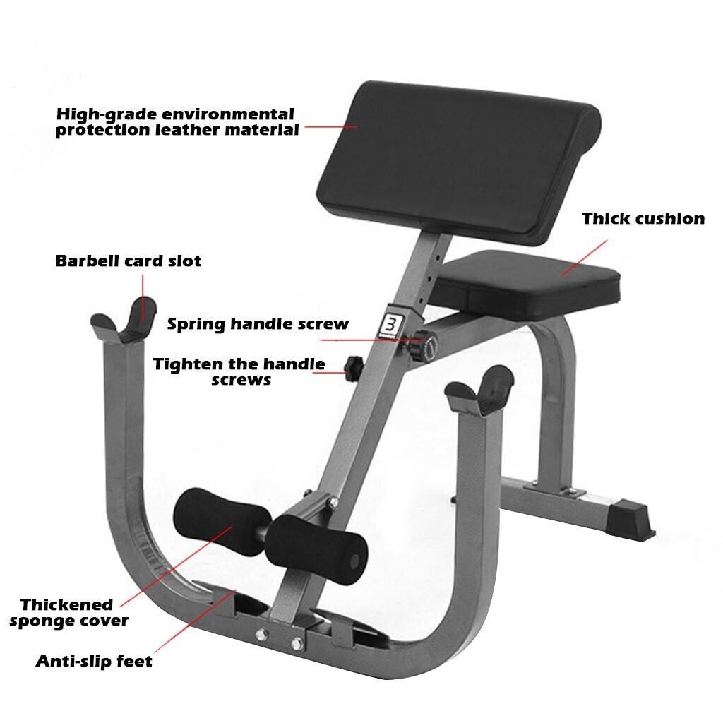 Biceps Station Weight Bench Roman Chair Pastor Stool Arm Curl Strength Training 