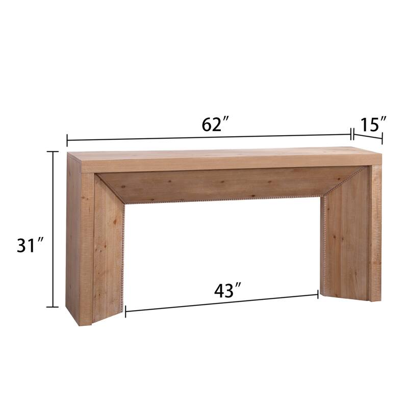 62" Modern Rustic Console Table - Solid-Look Engineered Wood Entryway Table