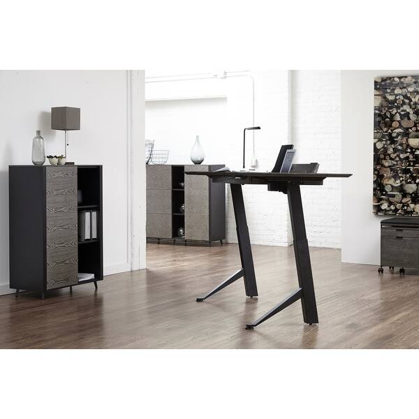 Rye Studio Black 63 Inch Electric Height Adjustable Sit Stand Desk On Sale Overstock 31297118 Grey Ash