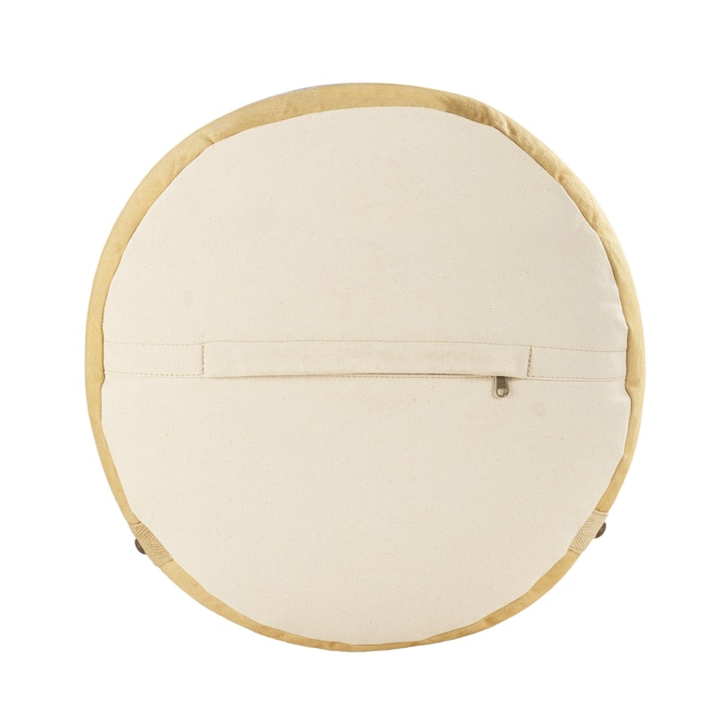 HomeRoots 16" Tan 100% Cotton Ottoman