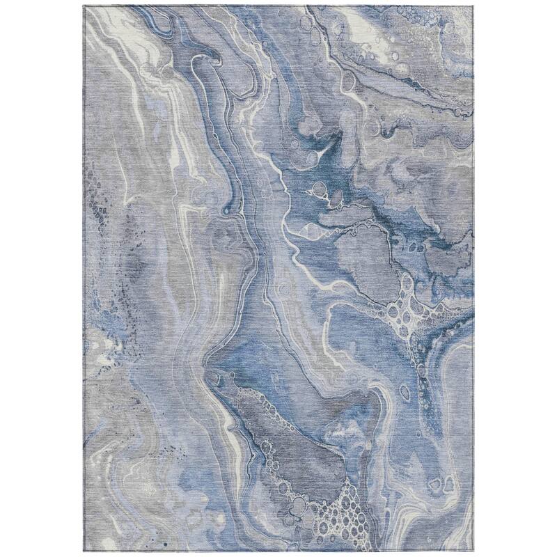 HomeRoots Abstract Modern Rectangle Outdoor Rug
