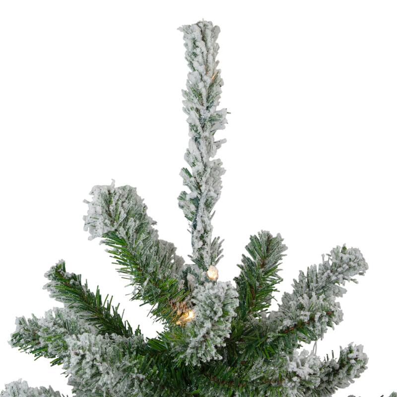 3' Pre-Lit Flocked Alpine Artificial Christmas Tree - Clear Lights