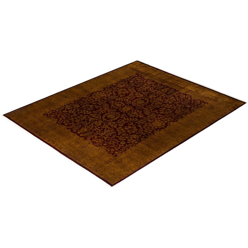 Overdyed, One-of-a-Kind Hand-Knotted Area Rug - Gold - 8' 2" x 10' 1"