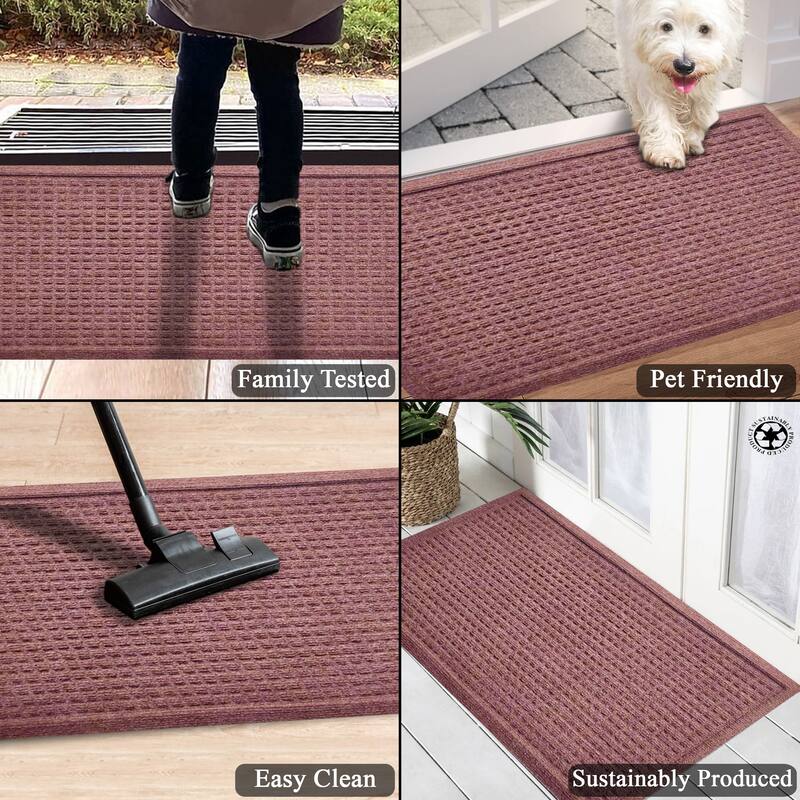 A1HC New All Weather Superior Dirt and Moisture Absorbing Polypropylene Door Mat with Non-Slip Backing for Inside Outside Use