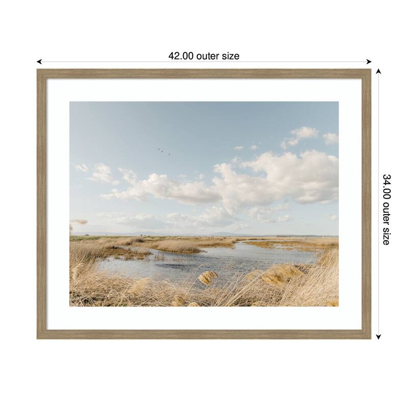 Kate and Laurel Framed Art Marshland by Crystal Lynn Collins