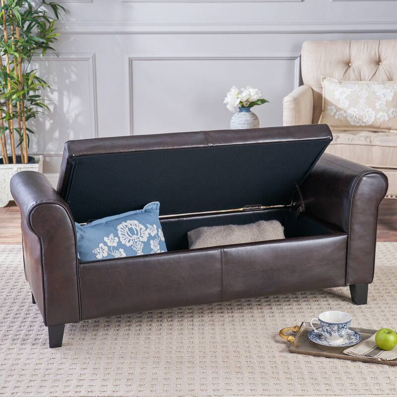 Hayes armed storage bench