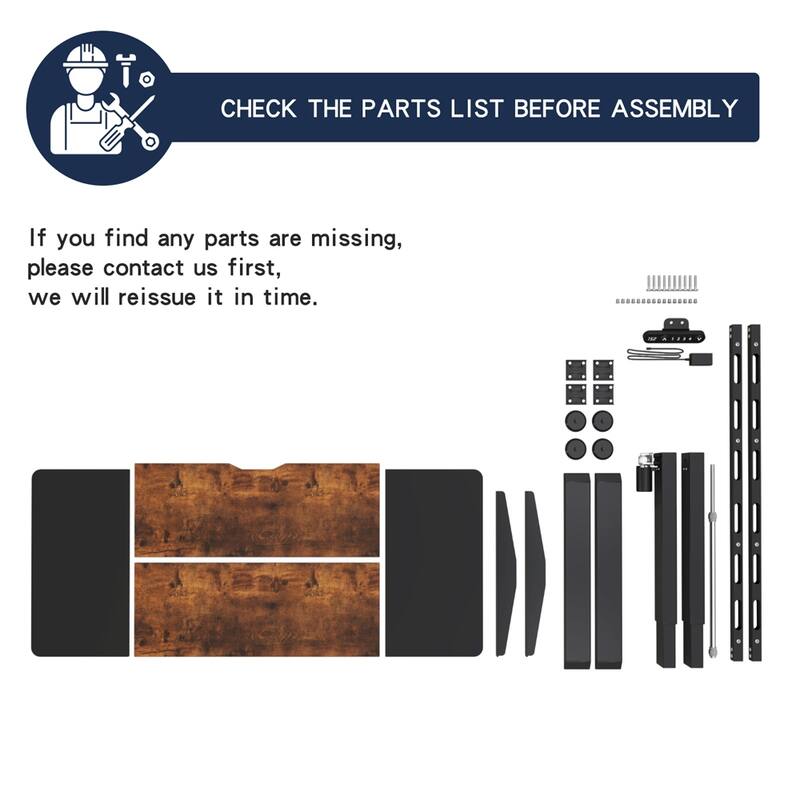 Rossetta 55" Electric Height Adjustable Standing Desk with Double Beam Single Motor