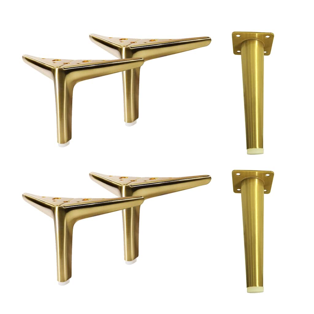6" Golden Finish Metal Legs, Sturdy Replacement for Sofa & Tables, Set of 6