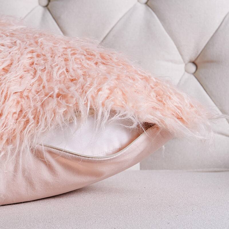 Mongolian FauxFur Throw with Pillow Shell Combo Set