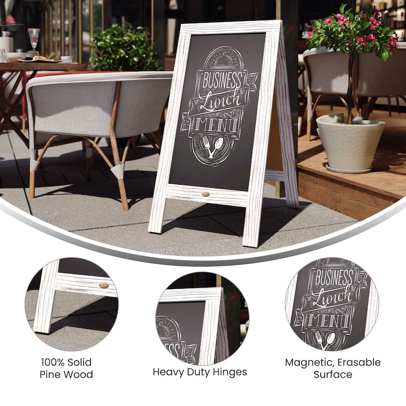 Wood A-Frame Magnetic Chalkboard Set-Markers, Stencils, and Magnets