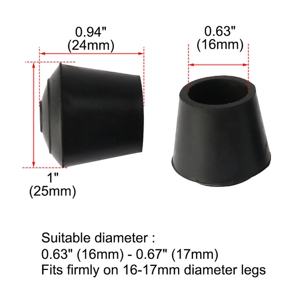 Rubber Furniture Table Leg Cap Tip Cup Feet Cover 5 8