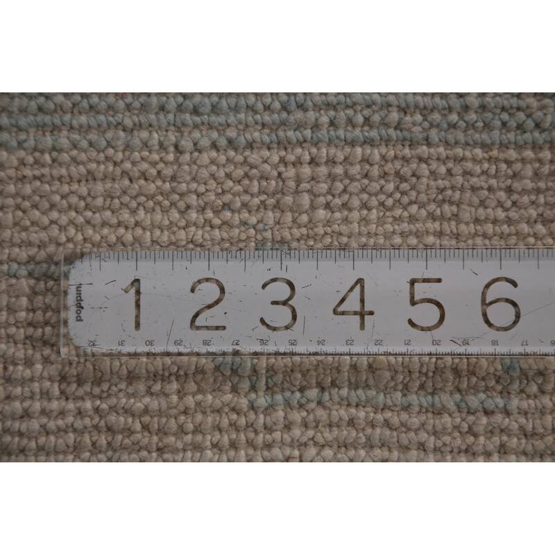 Hand Knotted Oriental 100% Wool Carpet Transitional Floral Navy Blue & Blues Oushak Runner Rug - 13' 6'' X 3' 4''