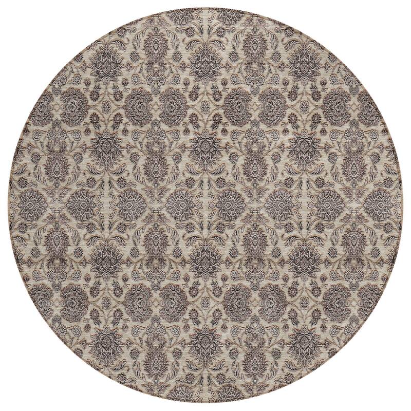 HomeRoots Floral Transitional Rectangle Outdoor Rug - 8' Round