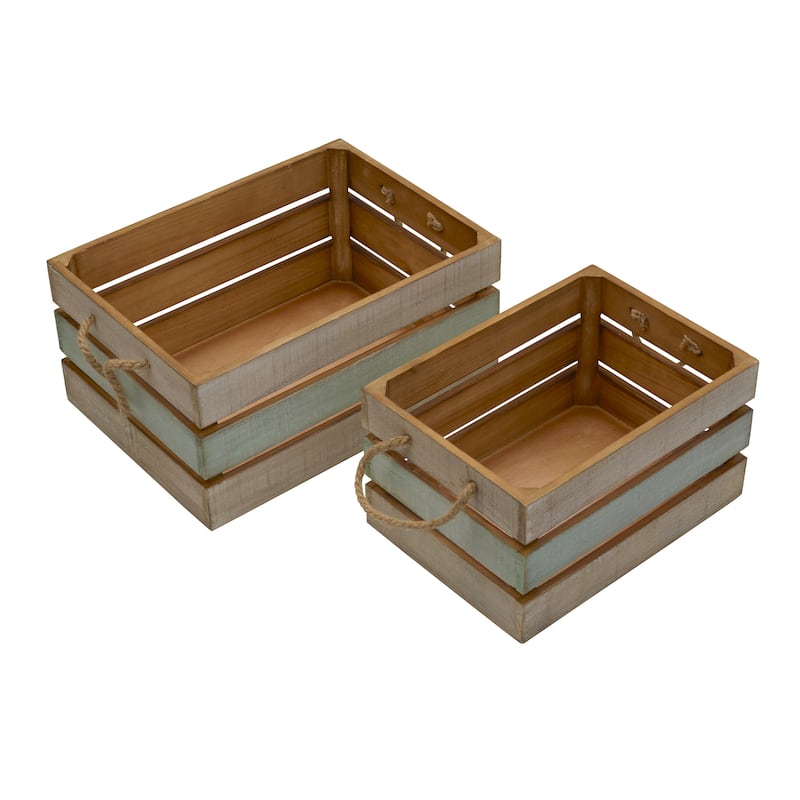 Elements Set of 2 Multi-Color Crates 13, 15 Inch