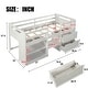 preview thumbnail 15 of 46, Wood Twin Loft Bed with 2 Shelves & 2 drawers for Bedroom(Antique Gray)