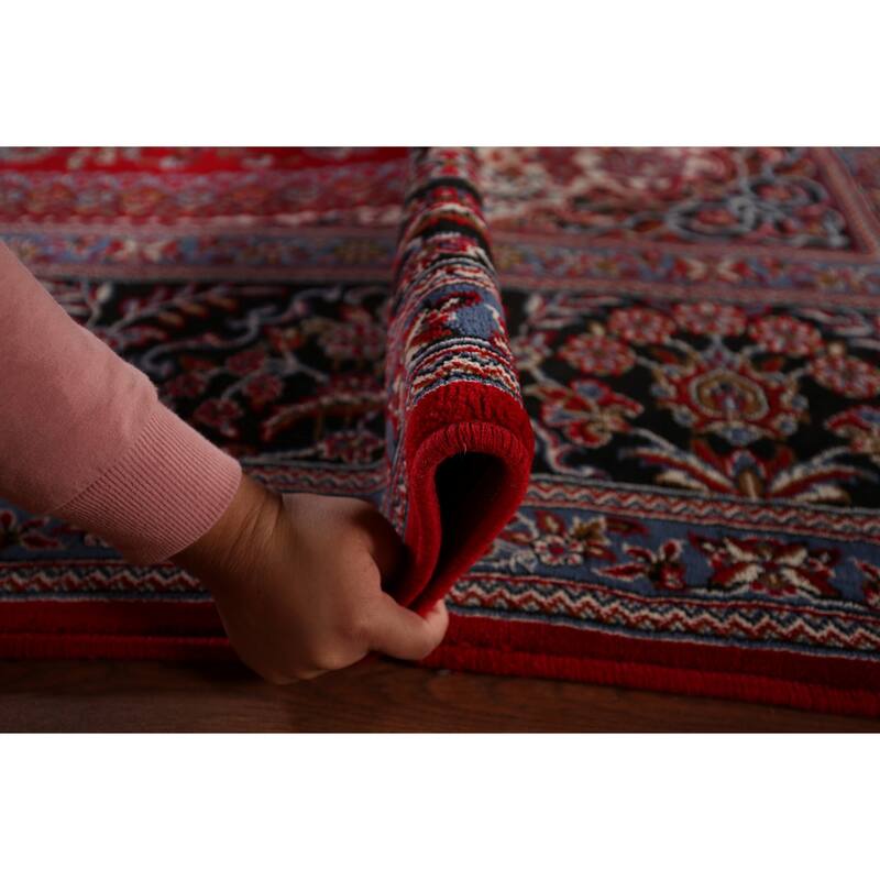 Traditional Floral Kashan Turkish Area Rug Bedroom Machine-Made Carpet - 9'8" x 13'3"