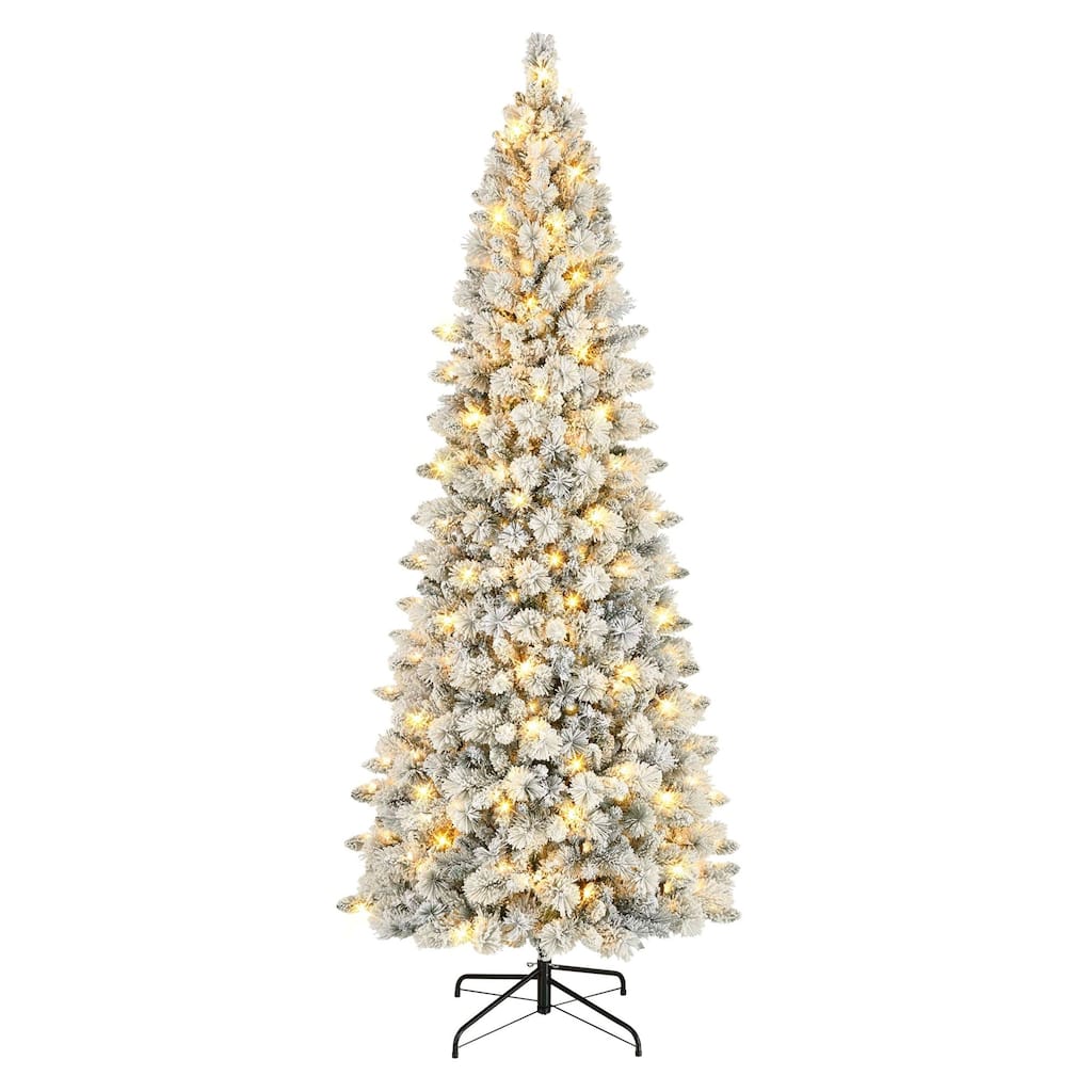 9' Flocked Alberta Spruce Artificial Christmas Tree Warm White LED - 9 Foot