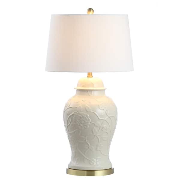 Chi 29.5" Ceramic Classic Traditional LED Lamp Table Lamp, Cream by JONATHAN Y
