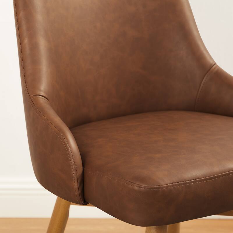 Art Leon Set of 2 Minimalist Dining Chair with Classic Wood Legs