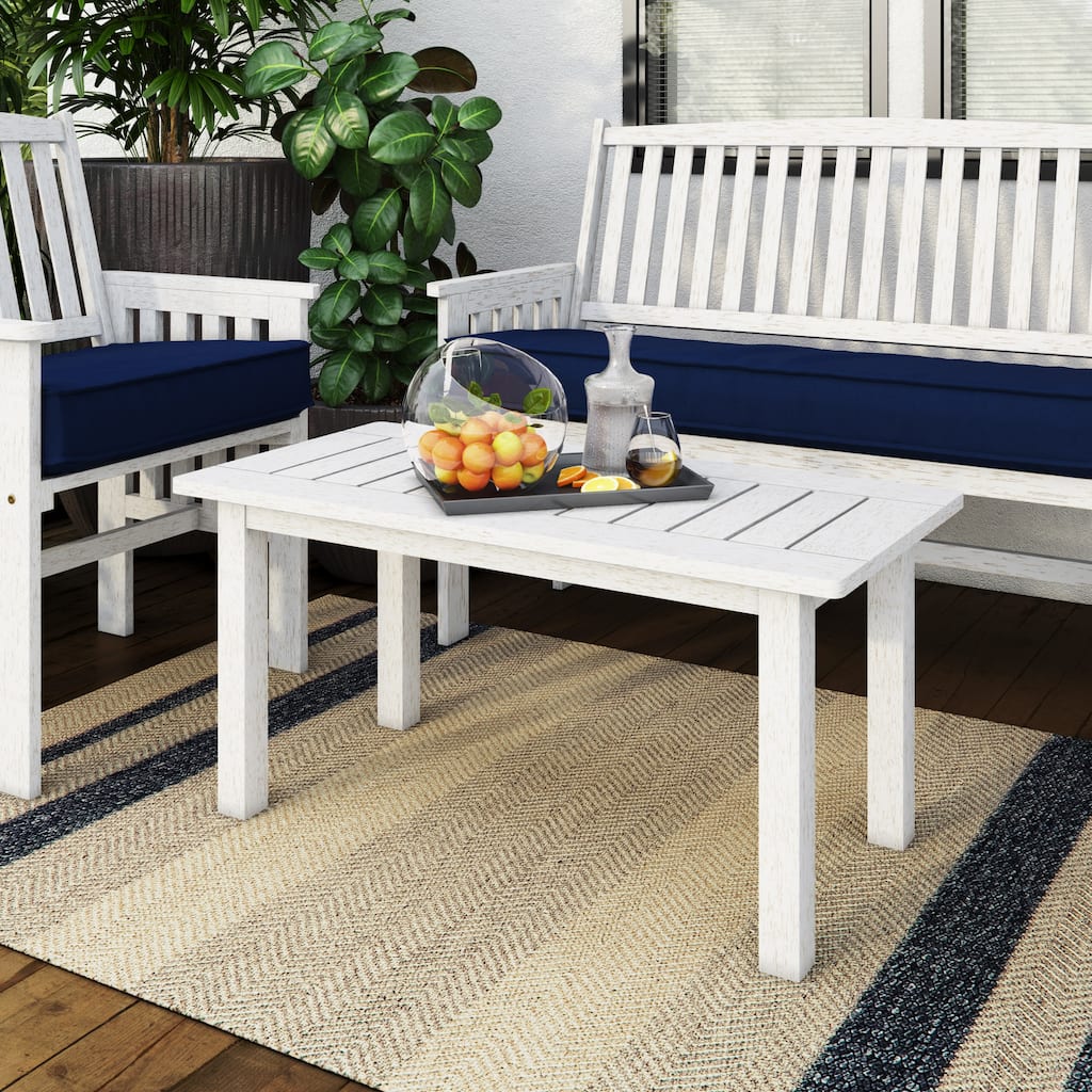 CorLiving Miramar Whitewashed Hardwood Outdoor Coffee Table