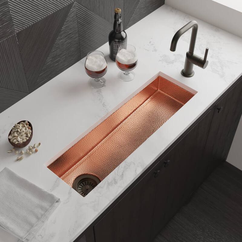 Native Trails Rio 30" Single Basin Undermount Bar Sink - Polished Copper