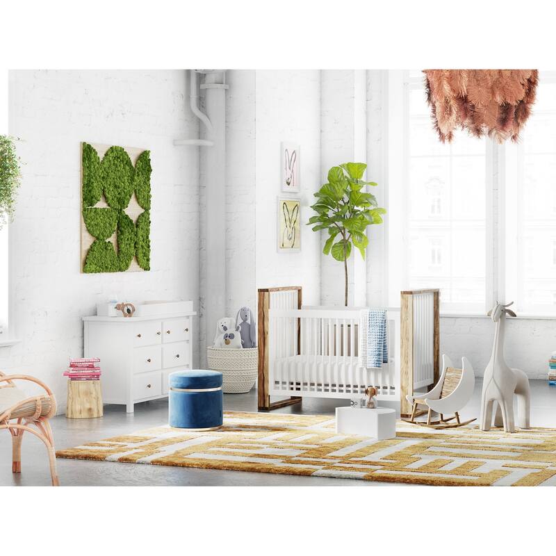 Milk Street Crescent Moon Table/Ottoman - White